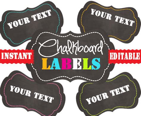 Free Printable Editable Chalkboard Labels